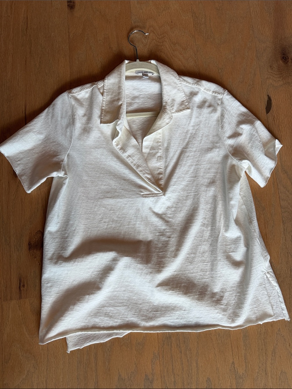 James Perse Open V relaxed Polo shirt women size 1